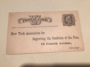 U. S. N. Y. Association improvement for the poor 1881 postcard  A14565