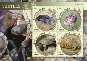 SIERRA LEONE 2016 SHEET TURTLES REPTILES MARINE LIFE srl16109a