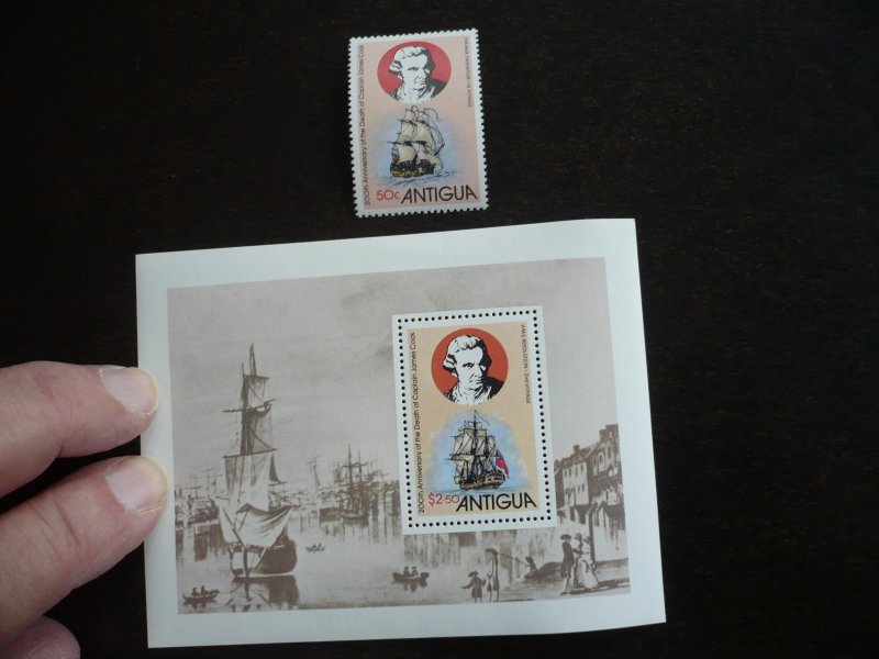 Stamps-Antigua - Scott#548,551 - Mint Never Hinged Part Set of 1 Stamp + S Sheet