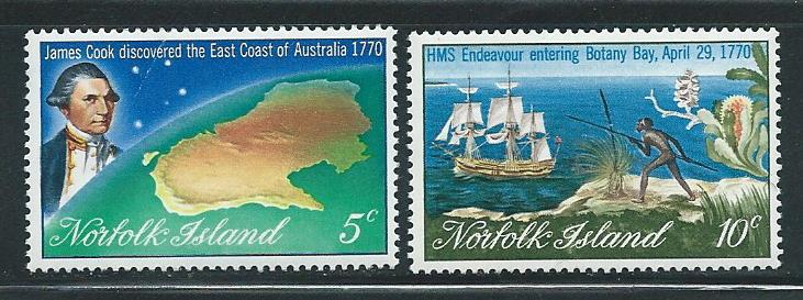 Norfolk Island 141-2 200th Cook Discovery set MNH