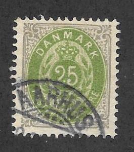 Denmark Scott 50b Used 25o Normal frame stamp 2018 CV $4.50