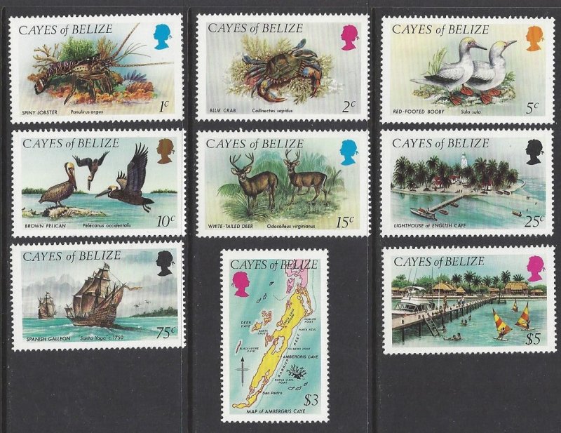 Cayes of Belize # 1-9 MNH set, various designs, issued 1984