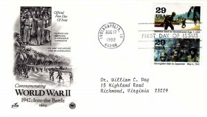 USA 1992 Sc 2697i 2697d Typed PCS Artcraft Cachet FDC World War II Battle