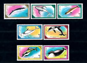 [49565] Mongolia 1990 Marine life Fish Whales Dolphins MNH