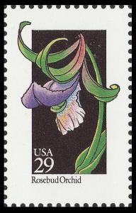 US 2670 Wildflowers Rosebud Orchid 29c single MNH 1992