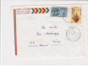 republique de haute-volta 1975 flowers airmail stamps cover ref 20191