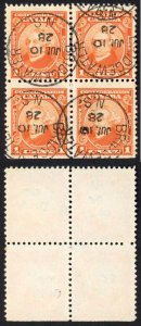 Canada SG266 1c Confederation CDS Block imperf at base