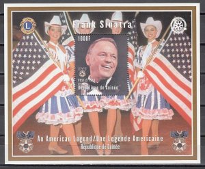 Guinea, 1998 issue. American Legion s/sheet. Singer Frank Sinatra.