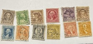 US 1932 Washington Bicentennial 12 stamps #704-15 Used