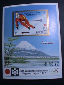 ​AJMAN STAMP 1972  20TH WINTER OLYMPIC GAMES SAPPORO JAPAN'72-IMPERF MNH: S/S