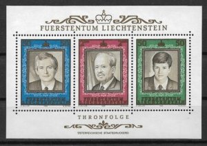 1988 Liechtenstein Sc885 Succession to the Throne MNH S/S