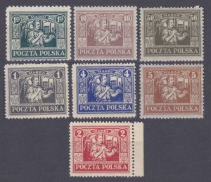 1922 Poland Regular editions 7-9,11-12,14,16 Miners worker 80,00 €