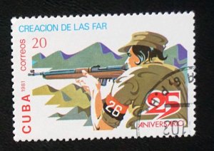 CUBA Sc# 2455  REVOLUTION ANNIVERSARIES military  20c  1981  used cto