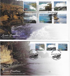 New Zealand #1799-1807  Scenic Coastlines set on covers (FDC) CV$12.35