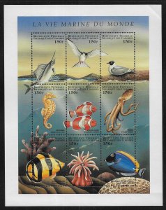 Comoro Islands 827-828 Marine Life set Mini-Sheets MNH c.v. $13.00