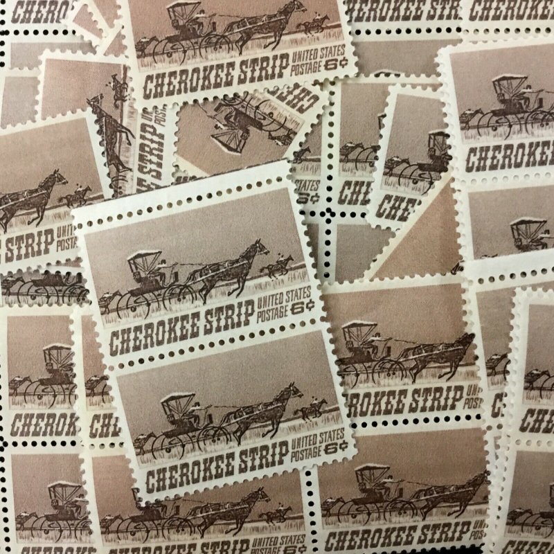  1360   Cherokee Strip Opening   100  MNH   06 cent stamps.   Issued in 1968 