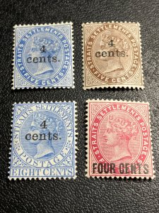 Straits Settlements Scott 89-92 Mint HR