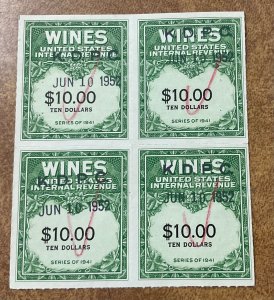 US WINE Stamps Scott RE180 lot of 10 used