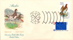 #1954 Alaska Birds - Flowers Combo APAS FDC