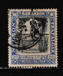 Barbados # 106, Lord Nelson Monument, Wmk 1, Used 1/3 Cat.