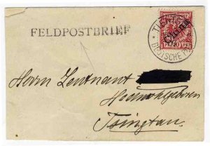 German Colonies, German Offices in China, 1900 cover (faulty & partly restore...