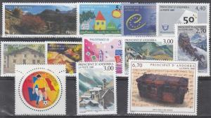 French Andorra Scott 505-516 Mint NH (1999 Commemorative Year Set)