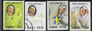 Zambia #470 -473 Pope John Paul II   (U)  CV$15.25