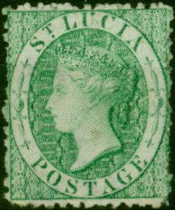 St Lucia 1863 (6d) Emerald SG8x Wmk Reversed Fine MM