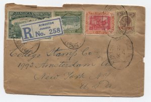 1925 Jamaica to USA registered cover 4 stamps [y8757]