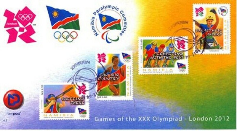 2012   NAMIBIA  -  SG: 1200/1203 - LONDON OLYMPICS -  FIRST DAY COVER 