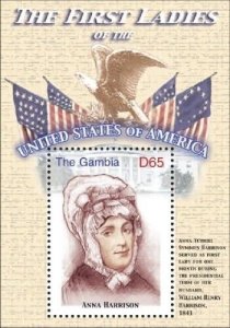 GAMBIA FIRST LADIES OF THE UNITED STATES - ANNA HARRISON S/S MNH