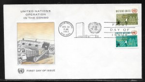 United Nations NY 110-111 Congo Geneva Cachet FDC First Day Cover