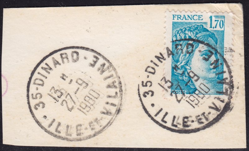 France - 1978 - Scott #1574 - used on piece - DINARD pmk