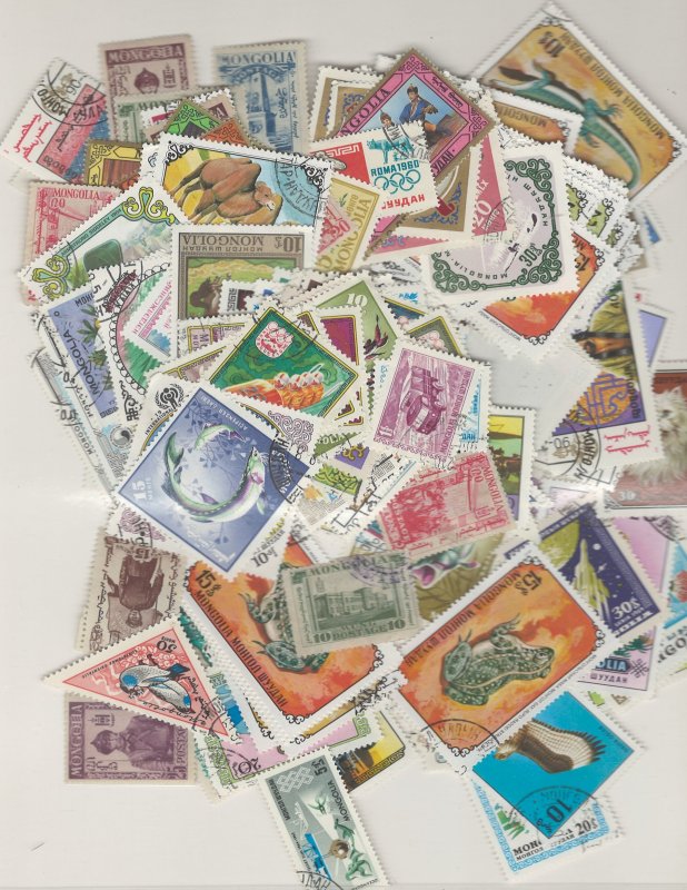 COLLECTION LOT # L10 MONGOLIA 39gr ABOUT 400 STAMPS BLOW OUT SALE