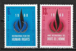 United Nations 190-91 20th Human Rights set MNH