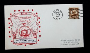 US Naval Cover USS RODMAN DD 456 US #684 LAUNCHED TODAY Sep 26, 1941