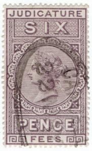 (I.B) QV Revenue : Judicature Fees 6d (1881)