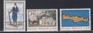 Greece # 852-854, Cretan Revolt Centennial, LH, 1/3 Cat.