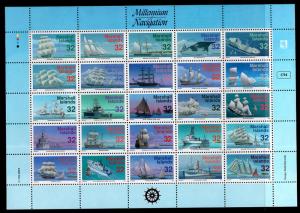 Marshall Islands 605 Sailing Ships Souvenir Sheet MNH VF