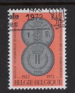 Belgium  #819  used 1972  coins of Belgium and Luxembourg