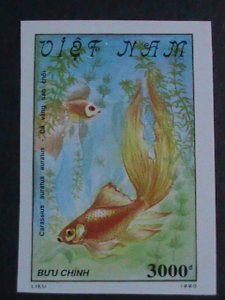 ​VIETNAM 1990 SC#2068-73 COLORFUL LOVELY GOLDFISHES IMPERF MNH SET-VF LAST ONE