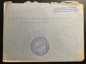 1930s Deusto Spain POW Camp Cover to Concentration KZ Camp Inspector Burgos