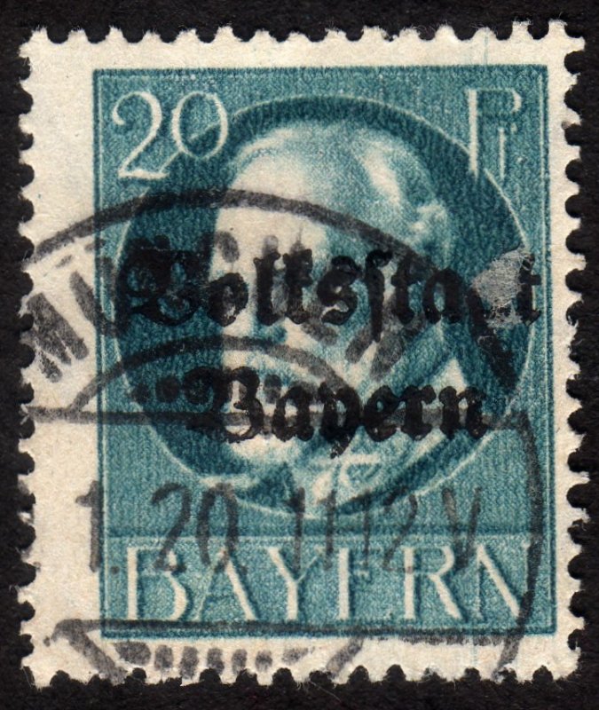 1919, Germany Bavaria 20pfg, Used, Sc 141