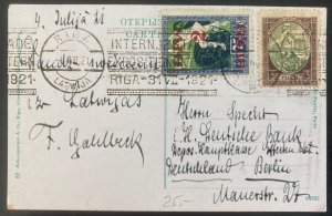 1921 Riga Latvia Picture Postcard cover To Berlin Germany Rigascher