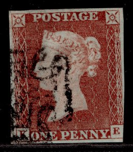 GB QV SG8, 1d red-brown BLACK MX PLATE 30, USED. Cat £65. KE