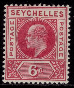 SEYCHELLES EDVII SG48, 6c carmine, M MINT.