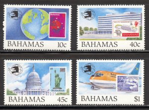 Bahamas Scott 683-86 MNHOG - World Stamp Expo '89 Set - SCV $12.10