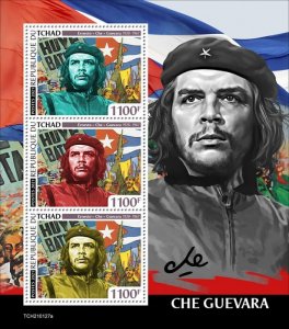 CHAD - 2021 - Che Guevara - Perf 3v Sheet - Mint Never Hinged