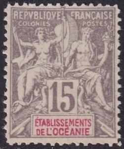 French Polynesia 1900 Sc 9 MNG(*) some perf damage