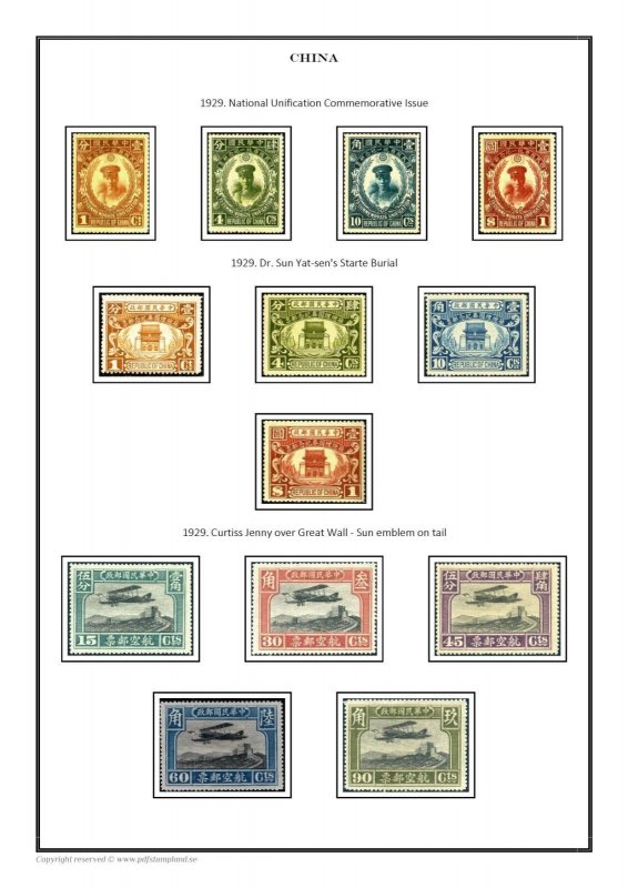 China 1878-1949 PDF (DIGITAL)  STAMP ALBUM PAGES 